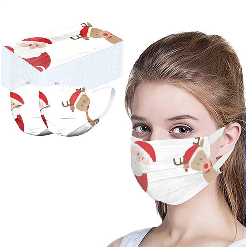 $⤵️🎁HolidayMaskCuteSanta&Reindeer/Comfy5Pack